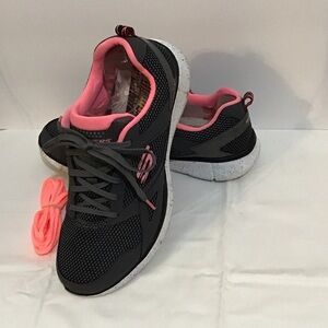 Skechers New School Women's Charcoal and Pink Athletic Shoes Size 10